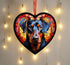 Doberman Stained Glass Effect Heart Suncatcher